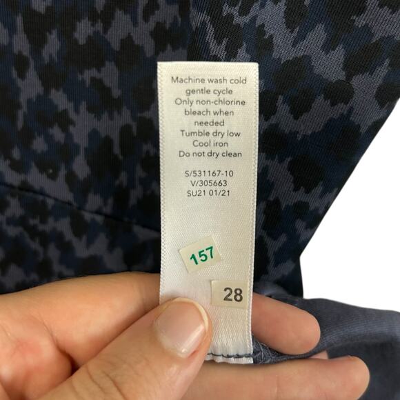 Athleta Santorini Thera Printed Dress Women's Sz XS Allure Navy A-Line Sporty - Picture 5 of 5